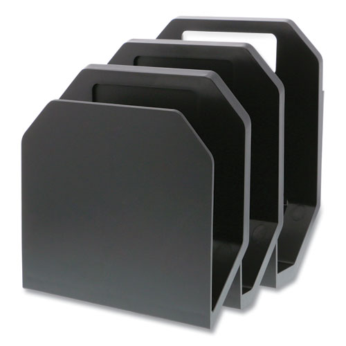 Konnect File Organizer, 3 Sections, Letter Size Files, 7.25 x 4 x 9.25, Black