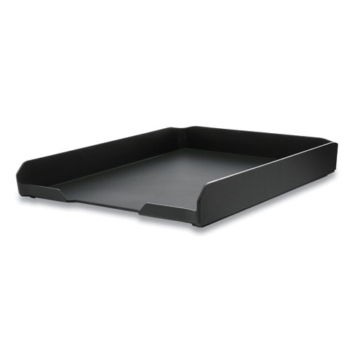 Konnect Stackable Letter Tray, 1 Section, Letter Size Files, 10.13 x 12.25 x 1.63, Black