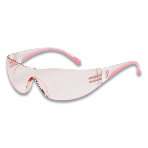 Eva Optical Safety Glasses, Anti-Scratch, Pink Lens, Pink/Clear Frame