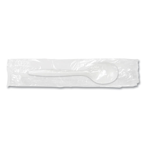 Individually Wrapped Mediumweight Cutlery, Soup Spoon, White, 1,000/Carton