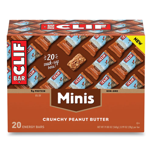 Energy Bar, Mini Crunchy Peanut Butter, 0.99 oz Bar, 20/Box