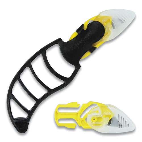 X-traSafe Cartridge Knife Kit, Four Assembled Knives, 8 Replacement Blade Cartridges, Yellow