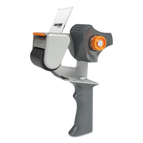 Pistol Grip Packing Tape Dispenser, 3" Core, For Rolls Up to 2" x 110 yds, Gray/Orange
