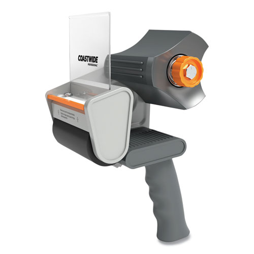 Pistol Grip Packing Tape Dispenser, 3" Core, For Rolls Up to 3" x 110 yds, Gray/Orange