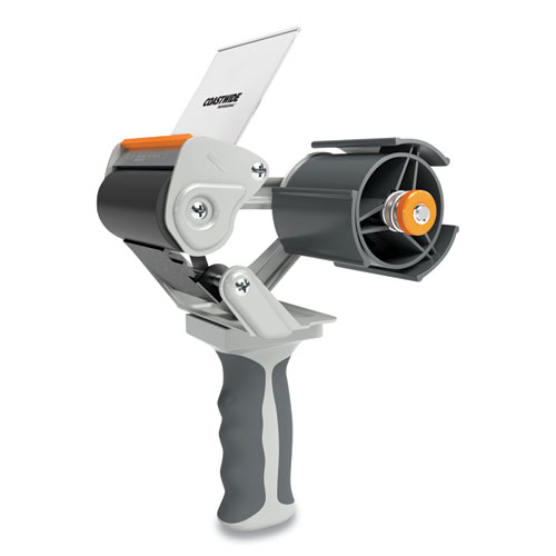 Heavy-Duty Pistol Grip Packing Tape Dispenser, 3" Core, For Rolls Up to 3" x 110 yds, Gray/Orange