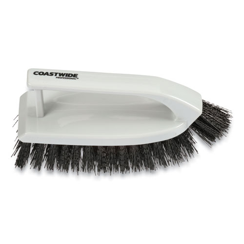 Image of Coastwide Professional™ Scrub Brush, Black Polypropylene Bristles, 6" Brush, Gray Polypropylene Handle