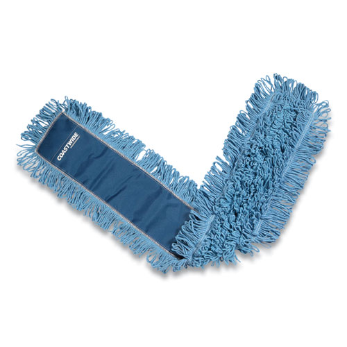 Coastwide Professional™ Looped-End Dust Mop Head, Cotton, 48 x 5, Blue