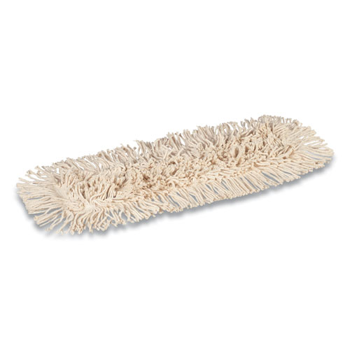 Cut-End Dust Mop Head, Economy, Cotton, 24 x 5, White
