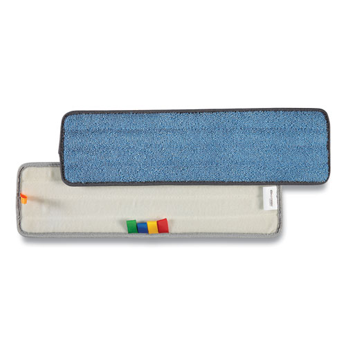 Microfiber Wet Mop Pad, 5 x 18, Blue