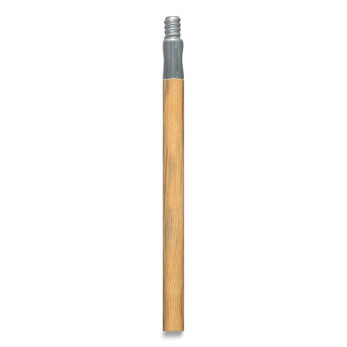 Image of Push Broom Handle with Metal Thread, Wood, 60", Natural