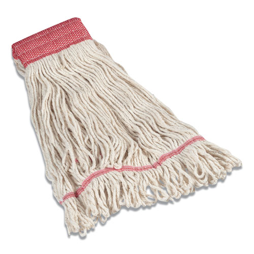 Coastwide Professional™ Looped-End Wet Mop Head, Cotton, Large, 5" Headband, White