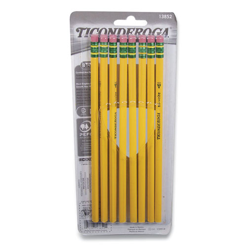 Tri-Write Triangular Pencil, HB (#2), Black Lead, Yellow Barrel, 8/Pack