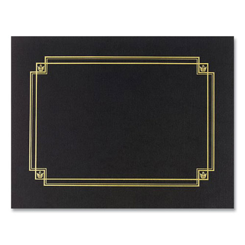 Premium Textured Certificate Holder, 12.65 x 9.75, Black, 3/Pack