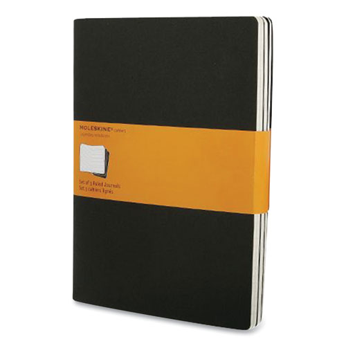 Cahier Journal, 1 Subject, Narrow Rule, Black Cover, 10 x 7.5, 3/Pack