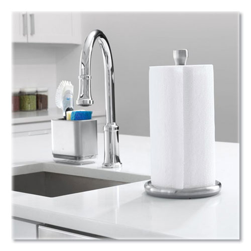 Image of Oxo Good Grips Steady Paper Towel Holder, Stainless Steel, 8.1 X 7.8 X 14.5, Gray/Silver