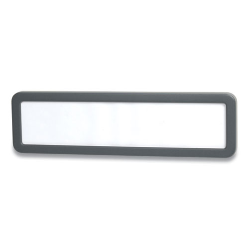 Verticalmate Plastic Name Plate, 9.25 x 0.88  x 2.63, Gray