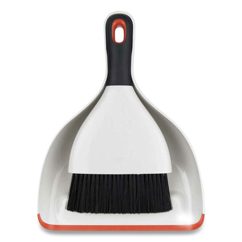 Good Grips Dust Pan and Brush, 12 x 9, Plastic, White