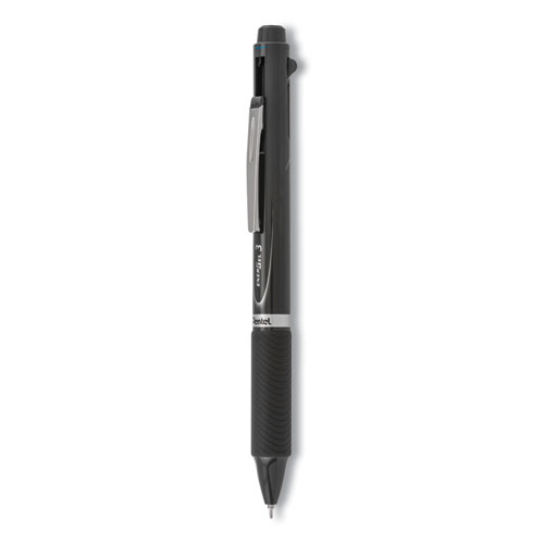 EnerGel 3 Multi-Color Gel Pen, Retractable, Fine 0.5 mm, Black/Blue/Red Ink, Gray Barrel