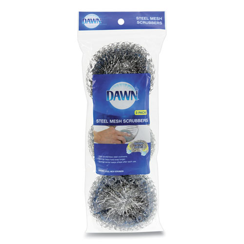 Image of Ultra Steel Scrubbers, Gray/Silver, 3/Pack