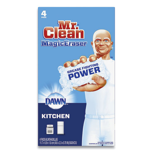 Mr. Clean® Magic Eraser Kitchen Scrubber, 4.6 X 2.3, White, 4 Scrubbers