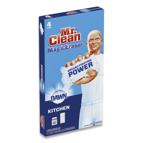 Image of Mr. Clean® Magic Eraser Kitchen Scrubber, 4.6 X 2.3, White, 4 Scrubbers
