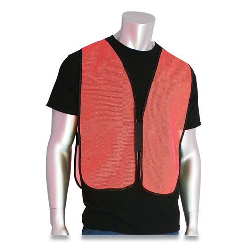 Image of Hook and Loop Safety Vest, One Size Fits Most, Hi-Viz Orange