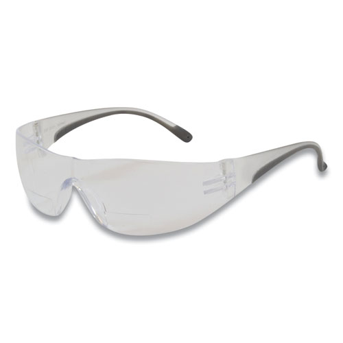 Zenon Z12R Rimless Optical Eyewear with 2-Diopter Bifocal Reading-Glass Design, Anti-Scratch, Clear Lens, Gray Frame