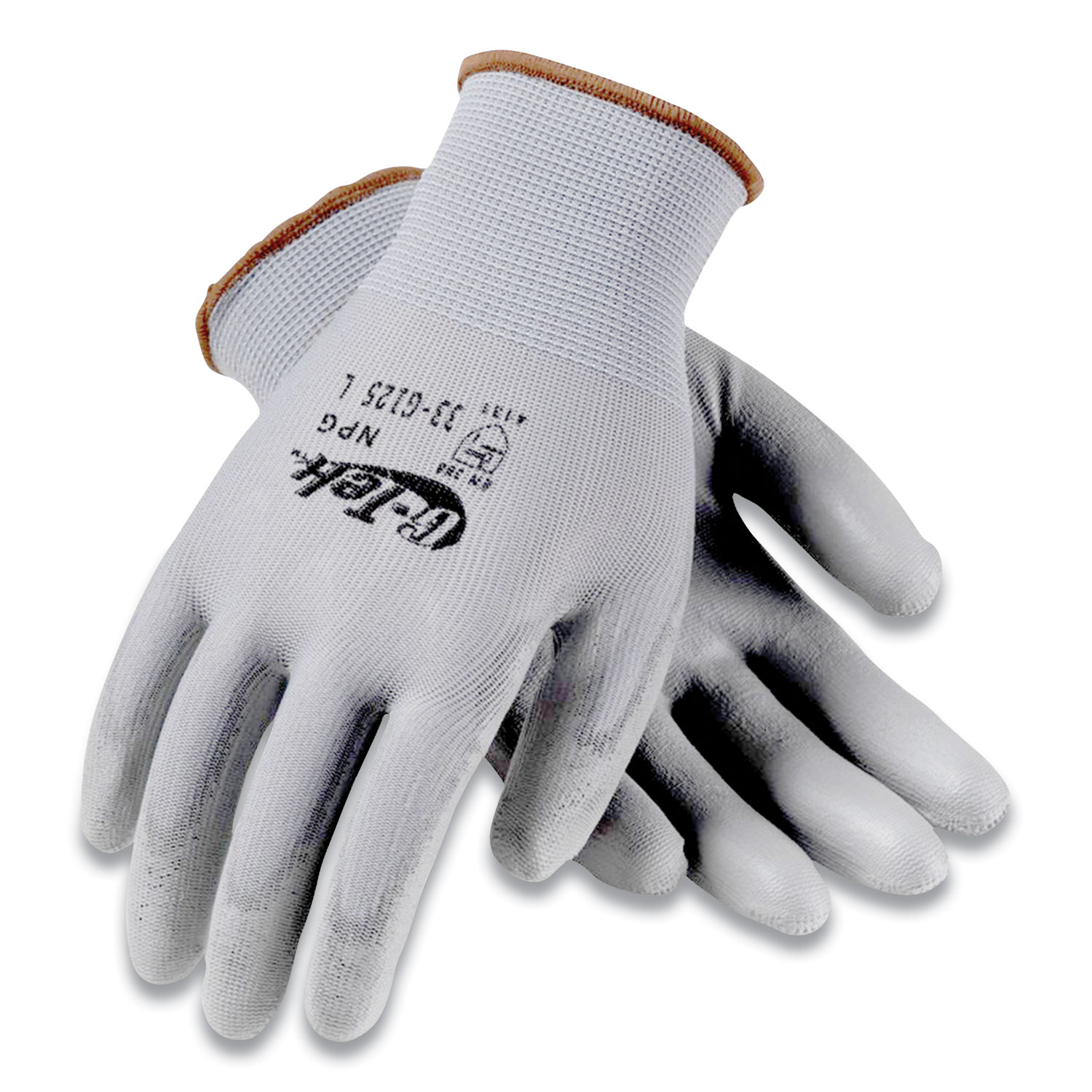 PVC-Dotted Cotton/Polyester Work Gloves, Large, Gray/Black, 12 Pairs -  Zerbee