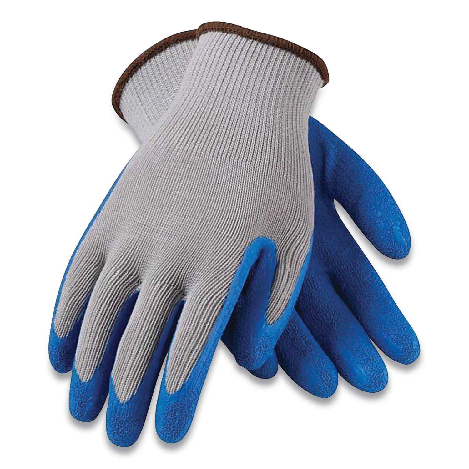 G-Tek® GP Latex-Coated Cotton/Polyester Gloves, X-Large, Gray/Blue, 12 Pairs