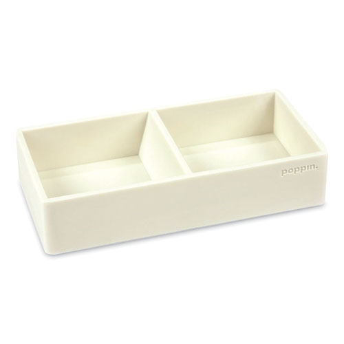 Softie This + That Tray, 2 Compartments, Silicone, 3 x 6.25 x 1.5, White