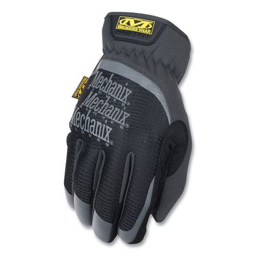 FastFit Work Gloves, Black/Gray, Large