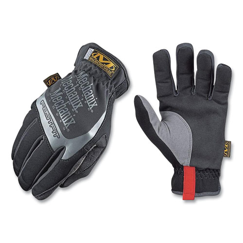 FastFit Work Gloves, Black/Gray, Large