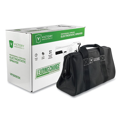 Image of Victory® Innovations Co Professional Cordless Electrostatic Handheld Sprayer, 33.8 Oz, 0.65" X 48" Hose, Green/Translucent White/Black