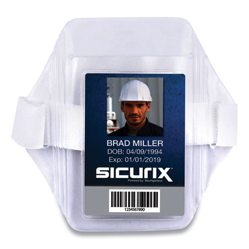 Armband Badge Holder, Vertical, 3.5 x 2.5, White