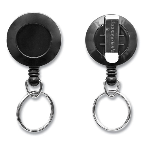 ID Slide-Style Belt Clip Card Reels, 30" Extension, Round, Black
