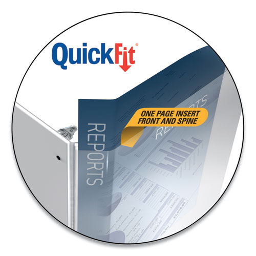 Image of Stride Quickfit Ledger D-Ring View Binder, 3 Rings, 1.5" Capacity, 11 X 17, White