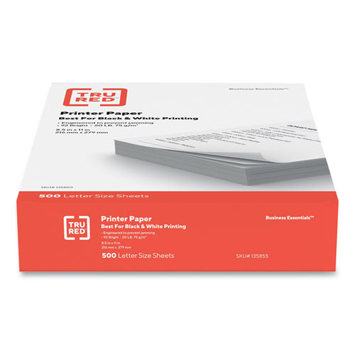 Image of Tru Red™ Printer Paper, 92 Bright, 20 Lb Bond Weight, 8.5 X 11, 500 Sheets/Ream
