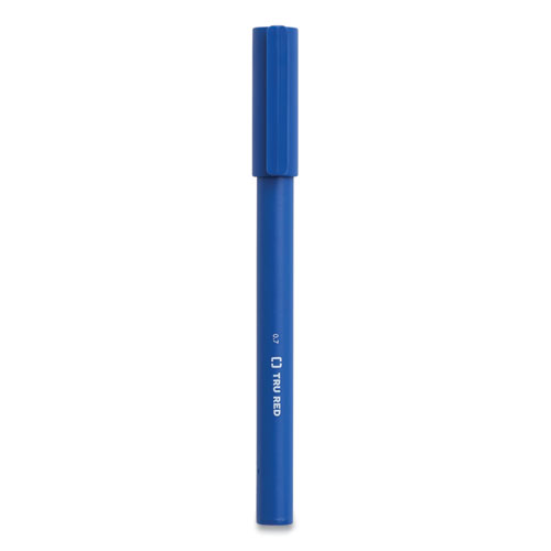 Image of Quick Dry Gel Pen, Stick, Medium 0.7 mm, Blue Ink, Blue Barrel, 5/Pack