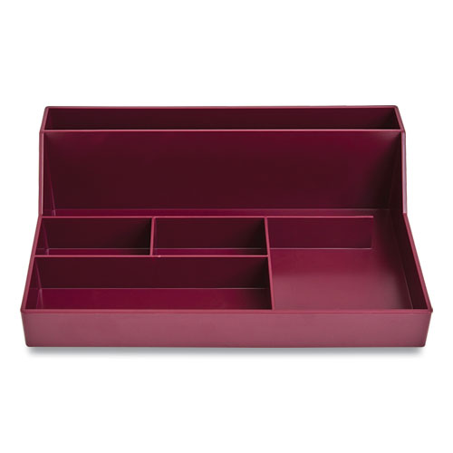 Tru Red™ Plastic Desktop Organizer, 6 Compartments, 6.81 X 9.84 X 2.75, Purple