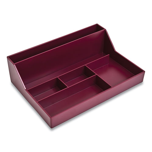 Image of Tru Red™ Plastic Desktop Organizer, 6 Compartments, 6.81 X 9.84 X 2.75, Purple