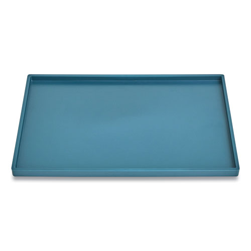 Tru Red™ Slim Stackable Plastic Tray, 6.85 X 9.88 X 0.47, Teal