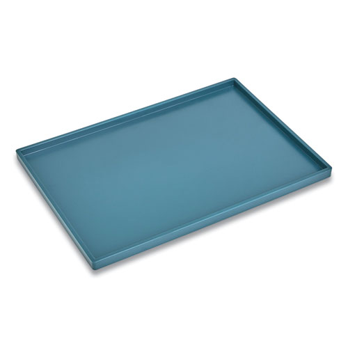 Image of Tru Red™ Slim Stackable Plastic Tray, 6.85 X 9.88 X 0.47, Teal
