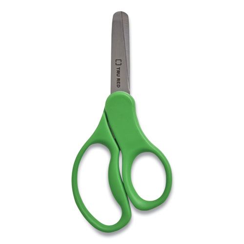 Kids' Blunt Tip Stainless Steel Safety Scissors, 5" Long, 2.05" Cut Length, Straight Assorted Color Handles, 2/Pack