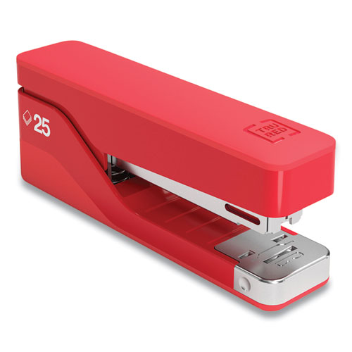 Image of Tru Red™ Desktop Aluminum Stapler, 25-Sheet Capacity, Red