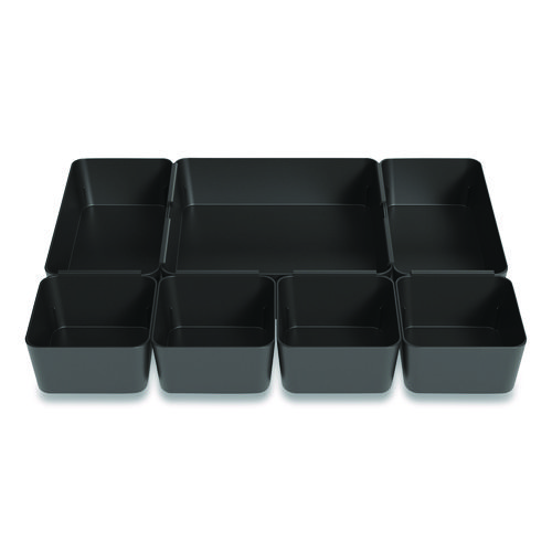 Rubbermaid Regeneration Nine-Section Drawer Organizer Plastic Black