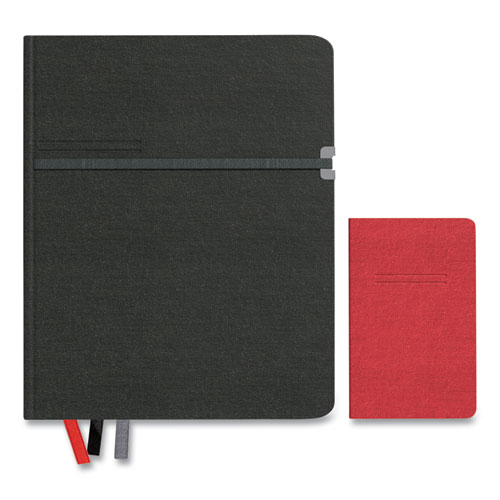 Tru Red™ Large Mastery Journal With Pockets, 1-Subject, Narrow Rule, Black/Red Cover, (192) 10 X 8 Sheets