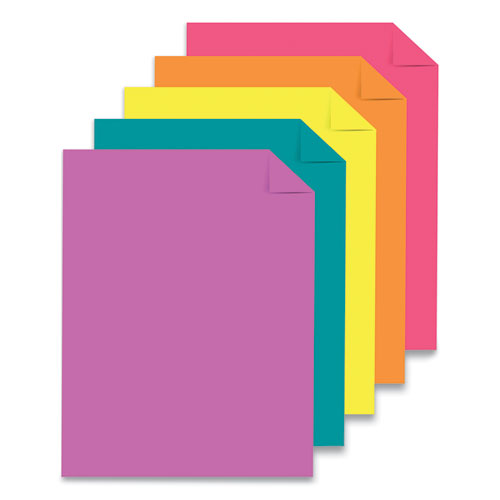 Color Paper - "Tropical" Assortment, 24 lb Bond Weight, 8.5 x 11, Assorted Tropical Colors, 500/Ream