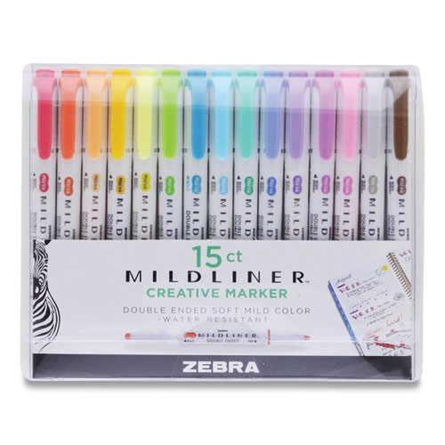 Zebra MILDLINER Double Ended Soft Mild Color Marker Highlighter Set Gray  NEW