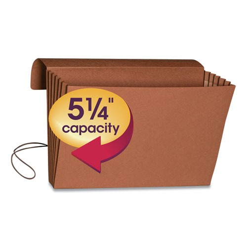 EXTRA-WIDE EXPANDING WALLETS W/ ELASTIC CORD, 5.25" EXPANSION, 1 SECTION, LEGAL SIZE, REDROPE