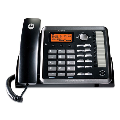 TWO-LINE CORDED SPEAKERPHONE, EXPANDABLE UP TO 10 CORDLESS HANDSETS